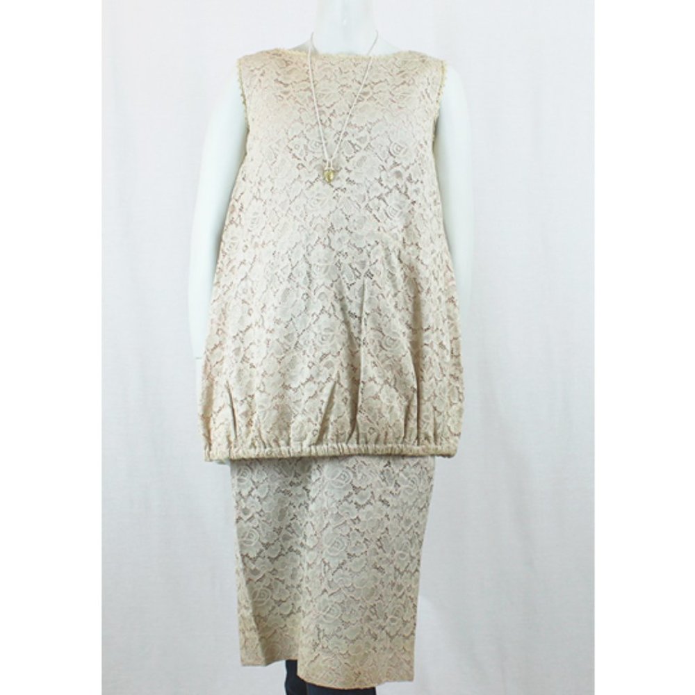 VINTAGE 80s Maternity Soft Pink Lace Set Size 12